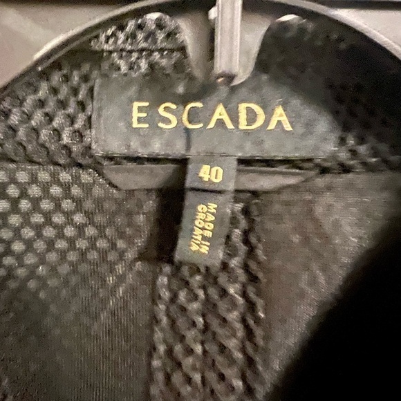 𝅺escada Black Open Knit & Mesh Blazer. Sz 40. Made in Croatia. - Picture 2 of 11